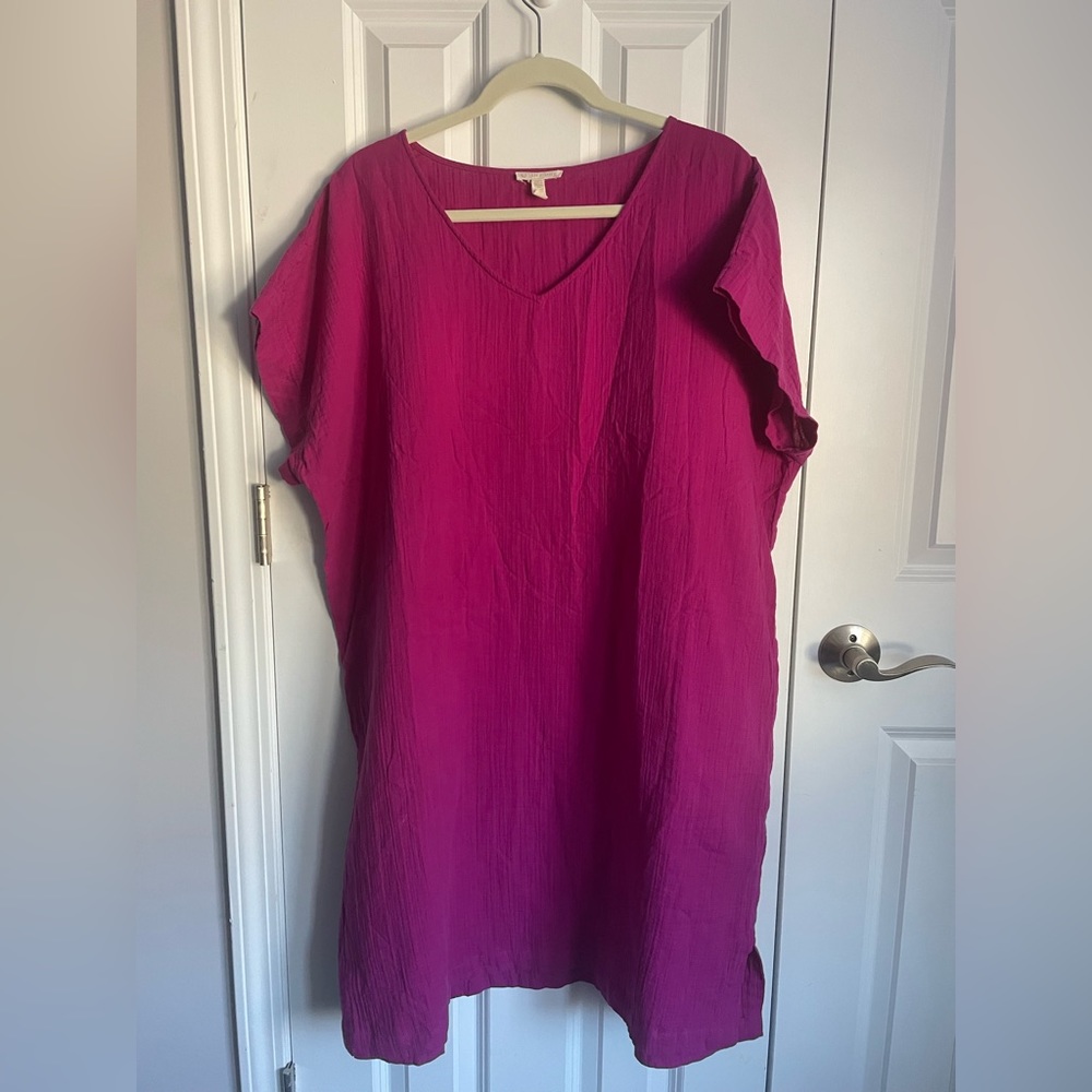 100% to CHARITY XL Eileen Fisher Organic Cotton Super Soft tunic dress coverup